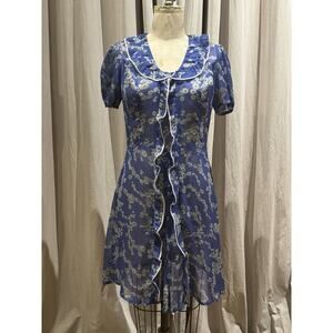 Vintage Kate Moss Ruffle Print Dress US 10 UK 14 With Tags!